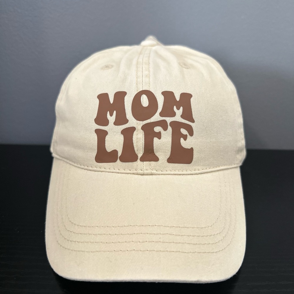 Cream 'Mom Life' Kids Cap